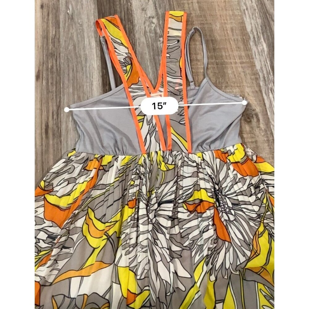 Pura Vida Dress Size 6 Side Zip Embroidered Lace Trim Floral Multicolor Vibrant - Picture 13 of 16